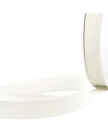 All-textile ecru white folded bias by the meter made in France