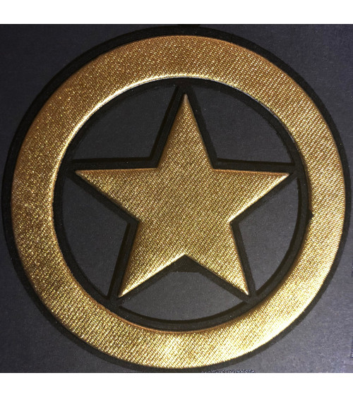 Ecusson thermocollant Etoile dorée diamètre 10cm