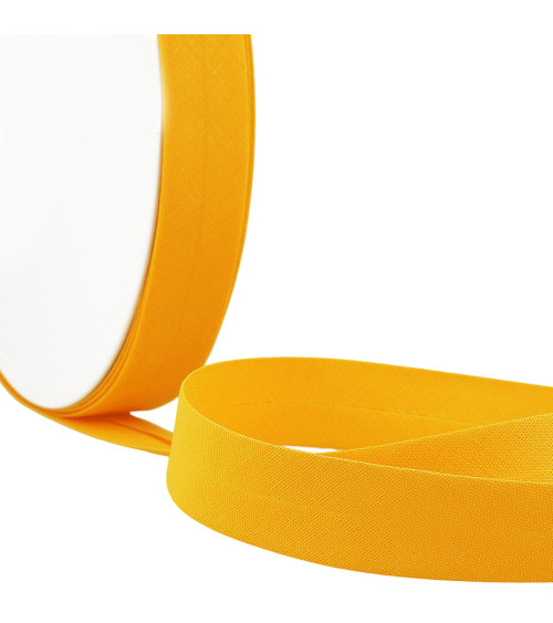 Folded bias all yellow textile per meter made in France