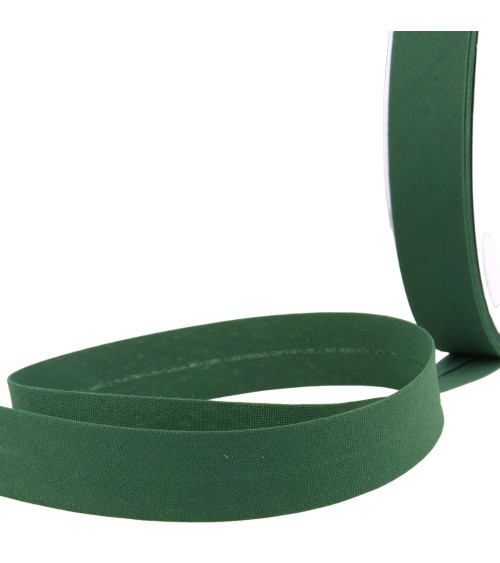 Folded bias all dark green textile per meter made in France