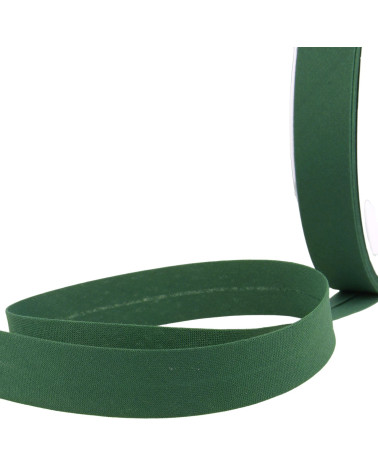 Folded bias all dark green textile per meter made in France