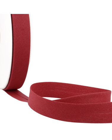 Folded bias all burgundy textile per meter made in France