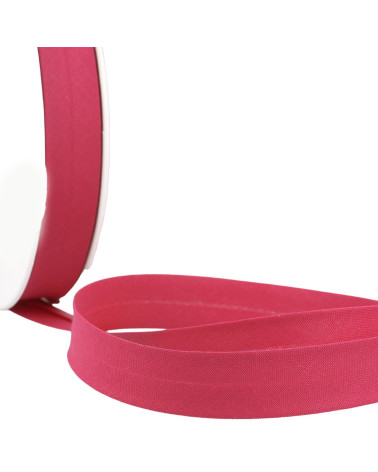 Folded bias all fuchsia textile per meter made in France