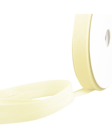 Green/yellow all-textile folded bias tape by the meter made in France