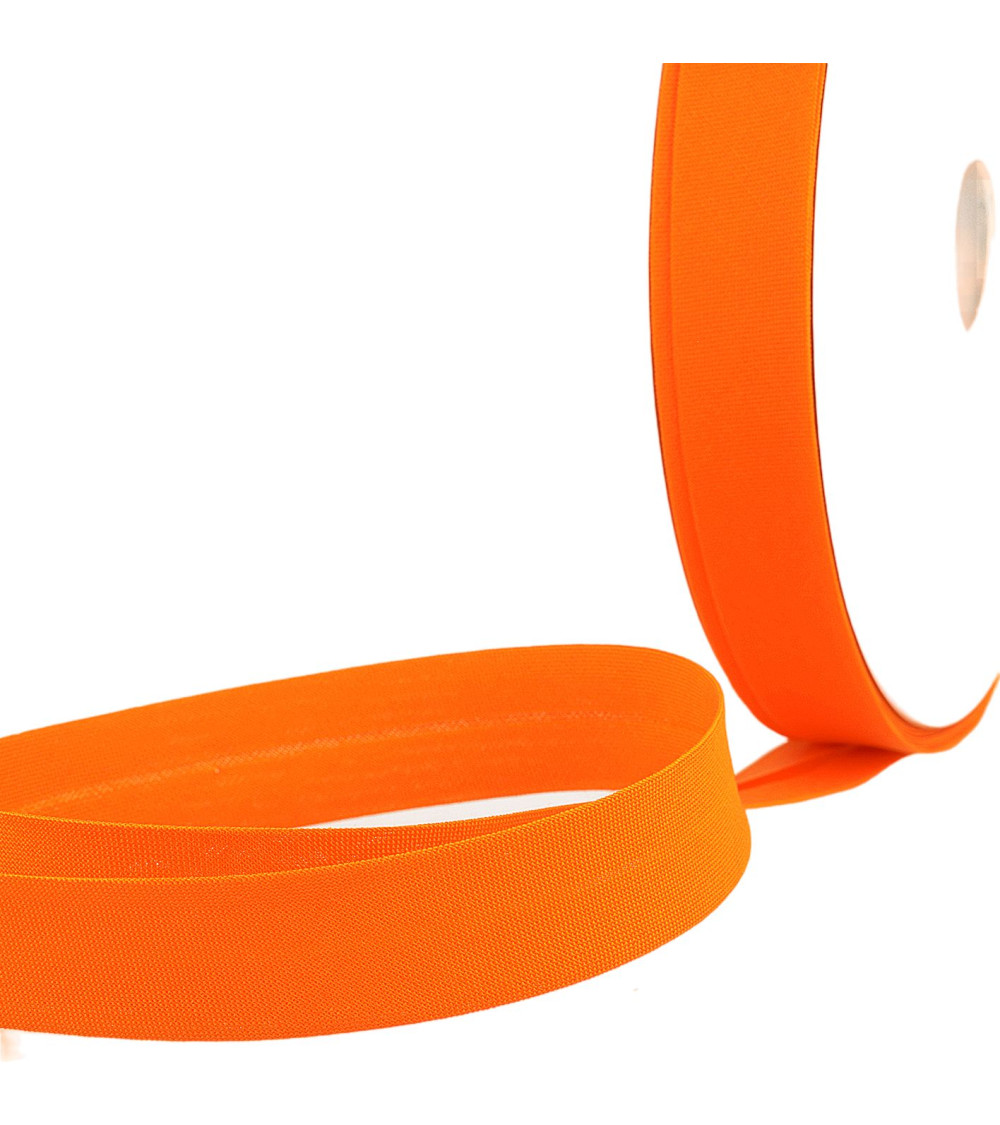 Folded bias all orange textile per meter made in France