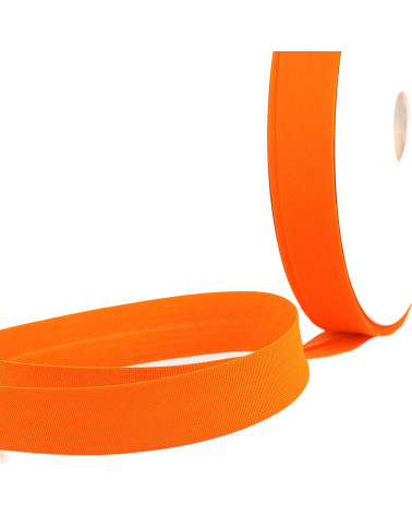 Gefaltetes Schrägband, komplett orangefarbener Stoff pro Meter, hergestellt in Frankreich