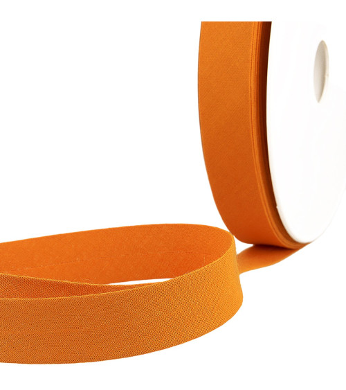 Folded bias all dark ocher textile per meter made in France