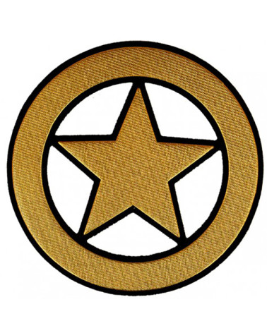 Ecusson thermocollant Etoile dorée diamètre 10cm