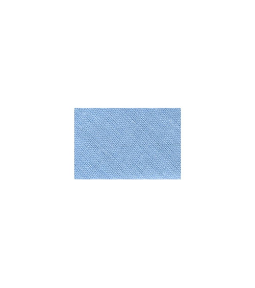 Folded bias all light blue textile per meter made in France