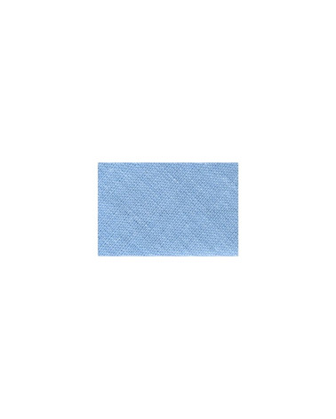 Folded bias all light blue textile per meter made in France