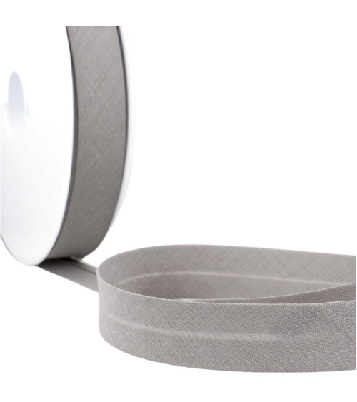 Folded bias all rust/gray textile per meter made in France