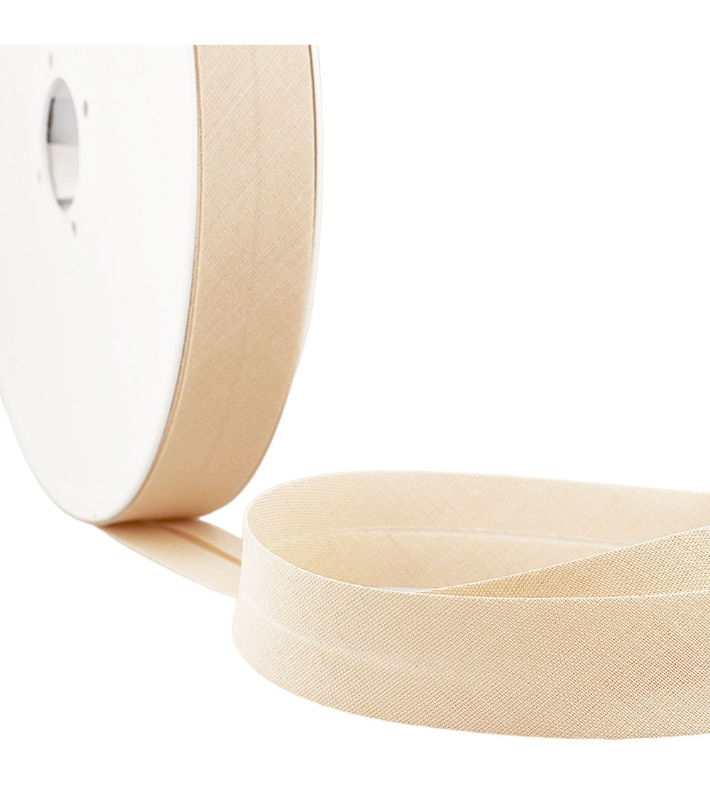 Folded bias all cream textile per meter made in France