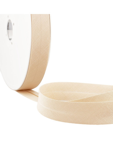 Folded bias all cream textile per meter made in France