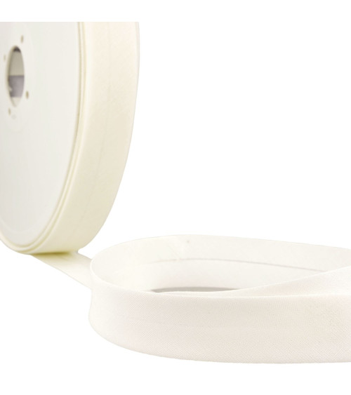 Folded bias all ecru textile per meter made in France