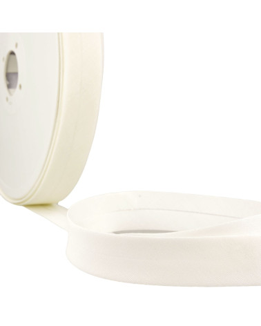 Folded bias all ecru textile per meter made in France