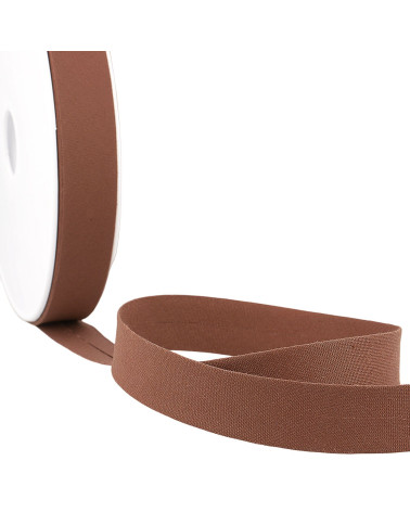 Brown textile folded bias by the meter made in France