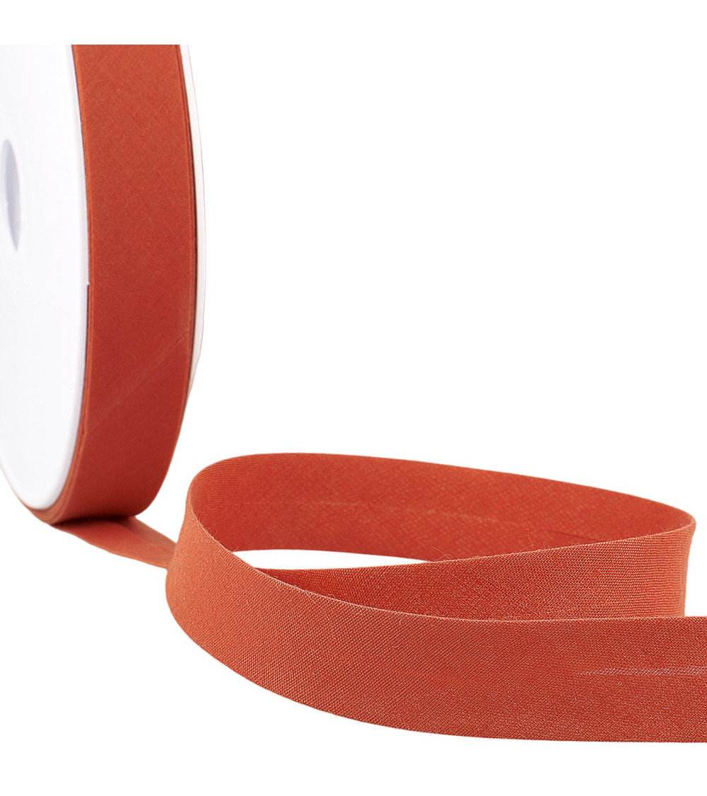 Bias folded all terracotta textile per meter made in France