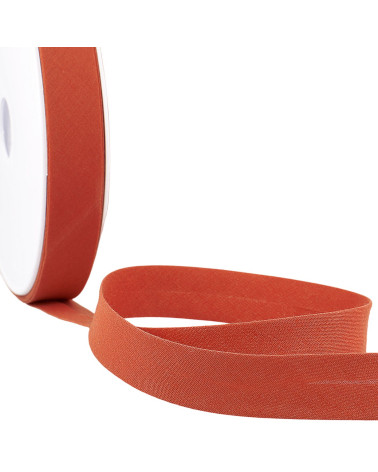 Folded bias all terracotta textile by the meter made in France
