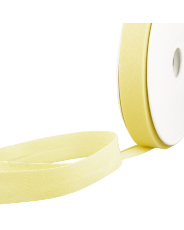 Yellow textile folded bias by the meter made in France