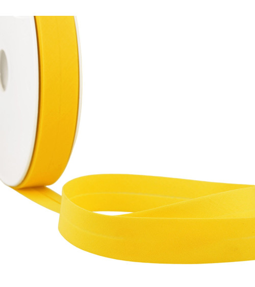 Folded bias all yellow textile per meter made in France