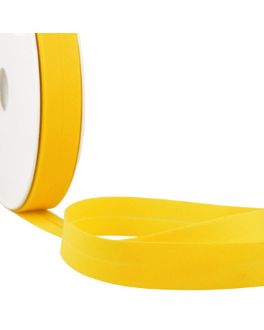 Yellow textile folded bias by the meter made in France
