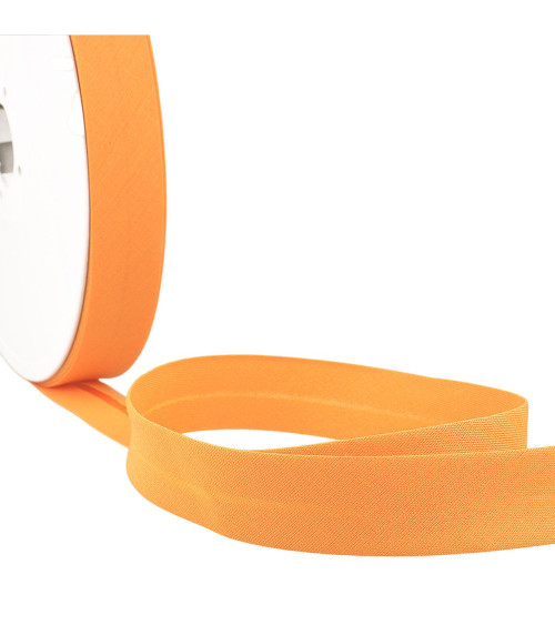 Folded bias all orange textile per meter made in France