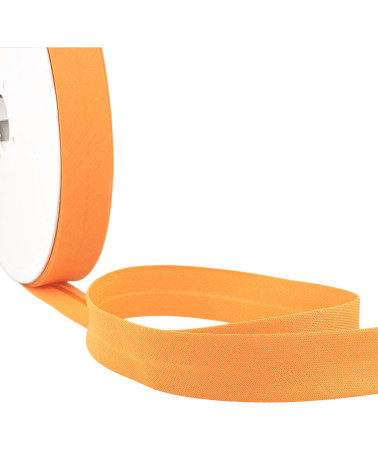 Gefaltetes Schrägband, komplett orangefarbener Stoff pro Meter, hergestellt in Frankreich