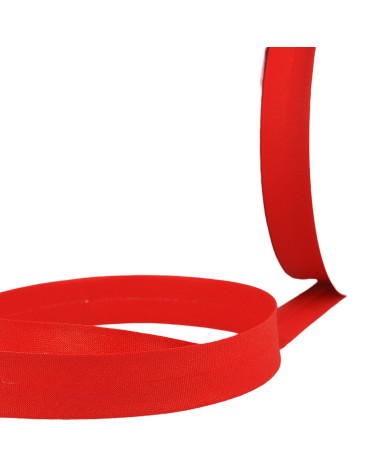 Folded bias binding all strawberry red fabric per meter made in France