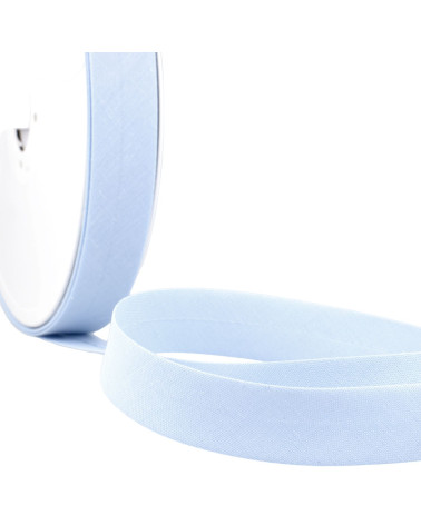 Folded bias all silver textile per meter made in France