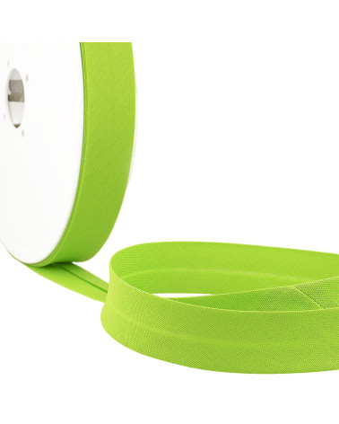 Pistachio green all-textile folded bias by the meter made in France