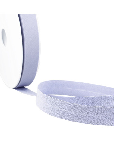 Folded bias all light blue gray textile per meter made in France