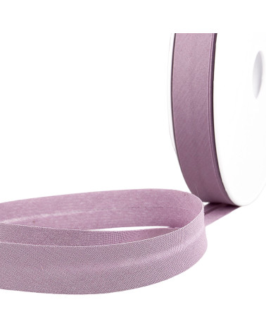 All-textile folded bias tape in purple by the meter made in France