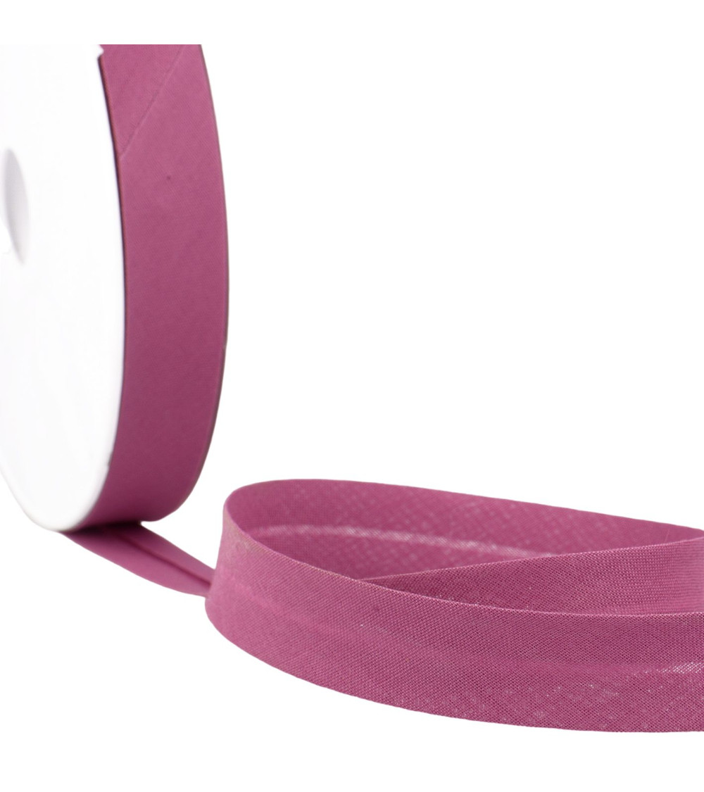 Folded bias all plum textile per meter made in France