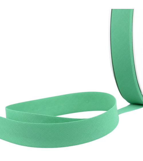 Folded bias all turquoise textile per meter made in France