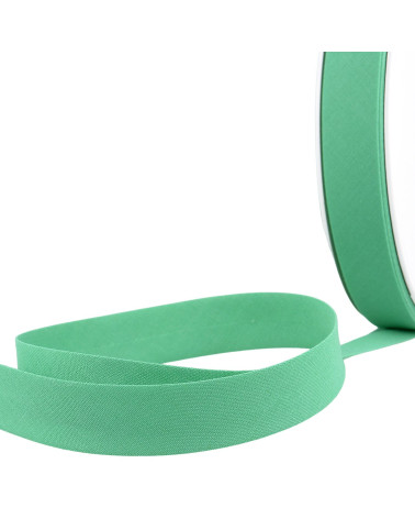 Folded bias all turquoise textile per meter made in France