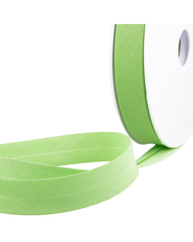 Folded bias all green textile per meter made in France