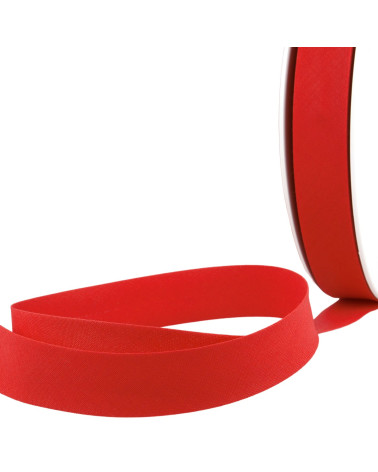 All-red textile folded bias by the meter made in France