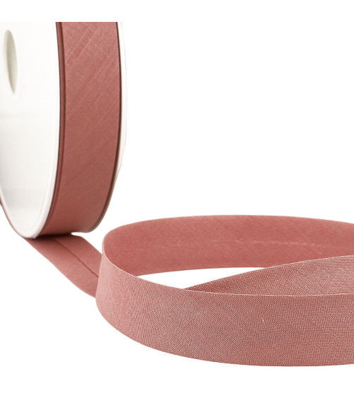 Folded bias all old pink textile by the meter made in France