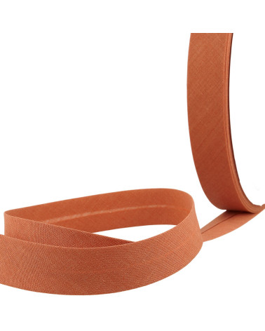 All-rust textile folded bias tape by the meter made in France