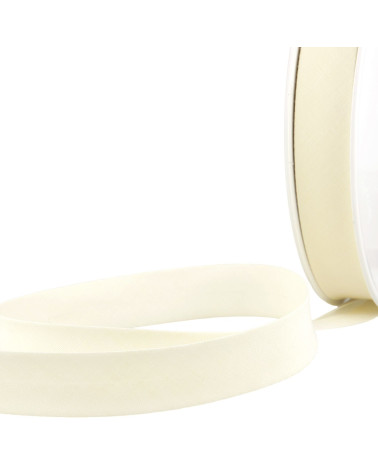 Folded bias all ecru textile per meter made in France