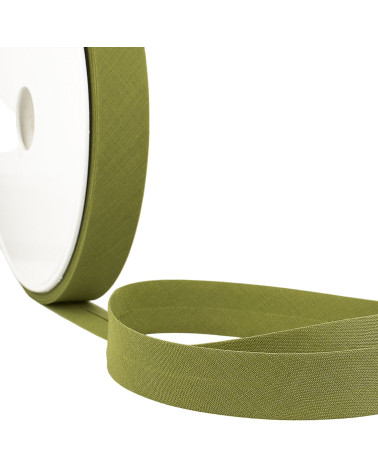 Folded bias all khaki textile per meter made in France