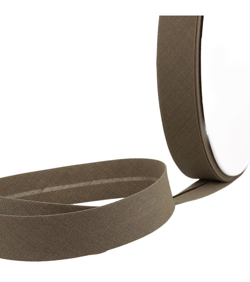 Folded bias all brown textile per meter made in France