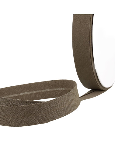 Gefaltetes Schrägband aus braunem Textil pro Meter, hergestellt in Frankreich