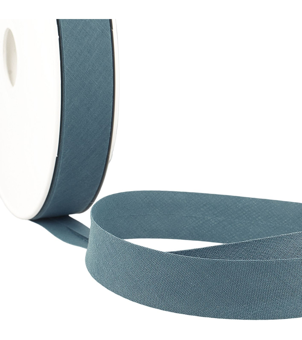 Folded bias all blue textile per meter made in France