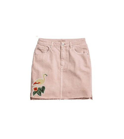 Large format iron-on patch Yellow Flamingo 6 x 10cm