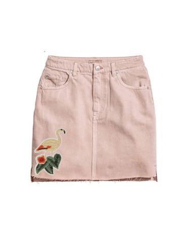 Large format iron-on patch Yellow Flamingo 6 x 10cm