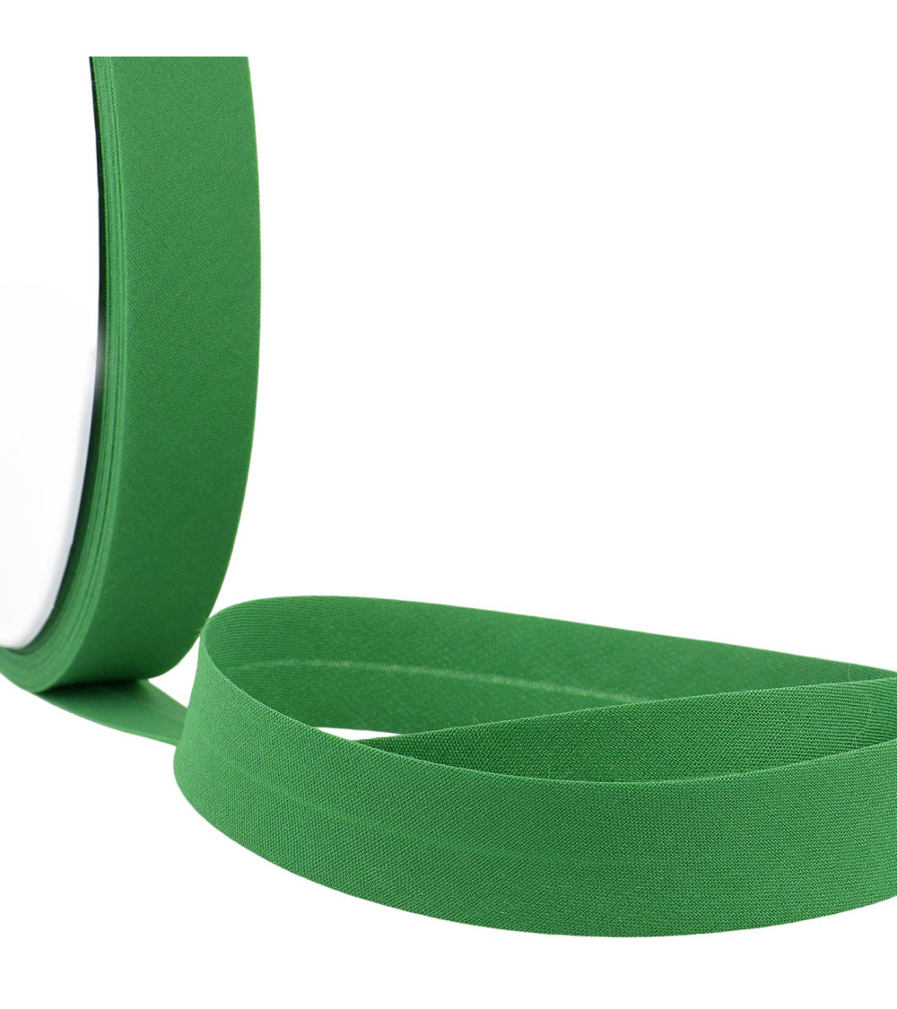 Folded bias binding in all khaki green textiles per meter made in France