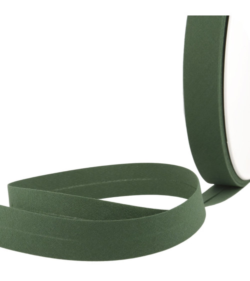 Folded bias all bottle green textile per meter made in France