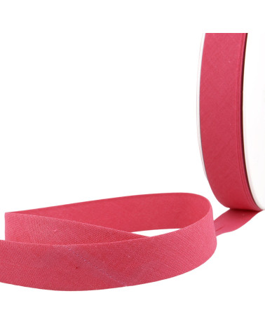 Folded bias all fuchsia textile per meter made in France