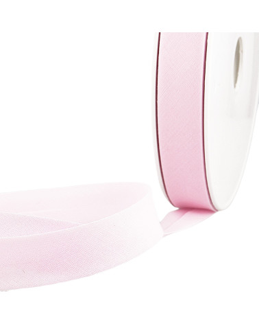 Folded bias all light pink textile per meter made in France